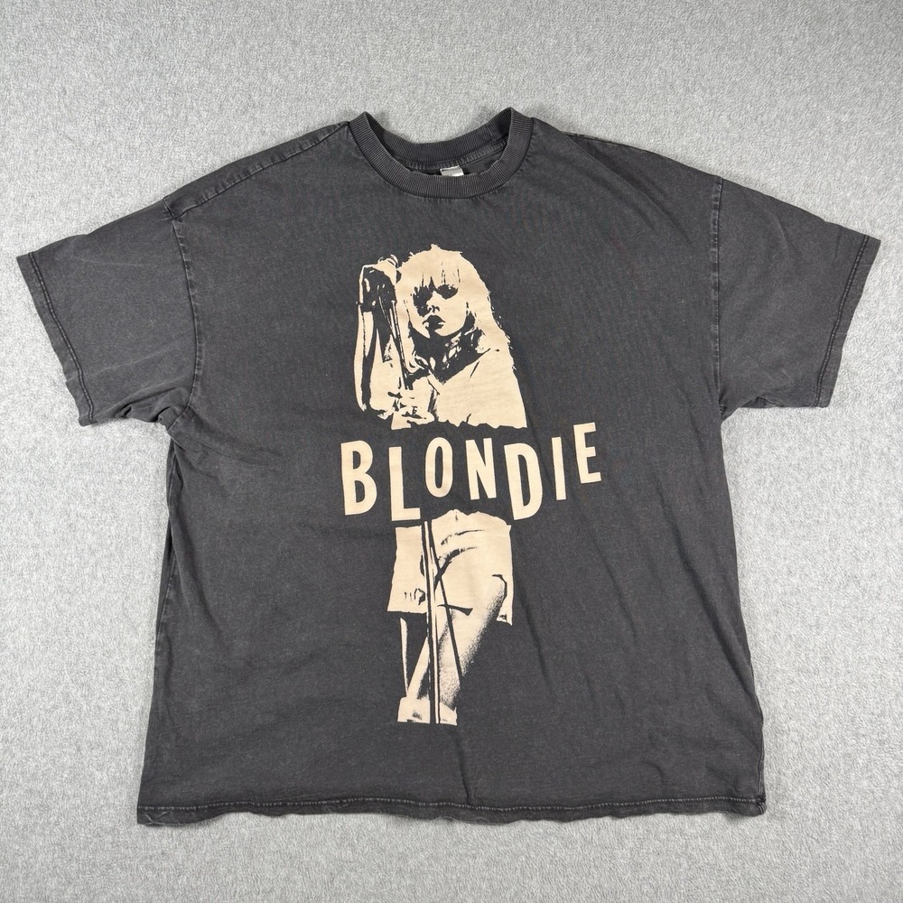 H&M Divided Blondie Debbie Harry Graphic T Shirt Washed Black Size S